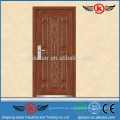 JK-A9023 MDF chapado de madera natural de la piel de una hoja de madera puerta blindada